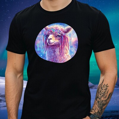 Mens Alpaca Dreadlocks Print Cotton T-Shirt Size XS to 5XL
