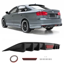 Car Rear Diffuser 6-Fins Bumper Lip Splitter Spoiler Wing For Volkswagen Jetta