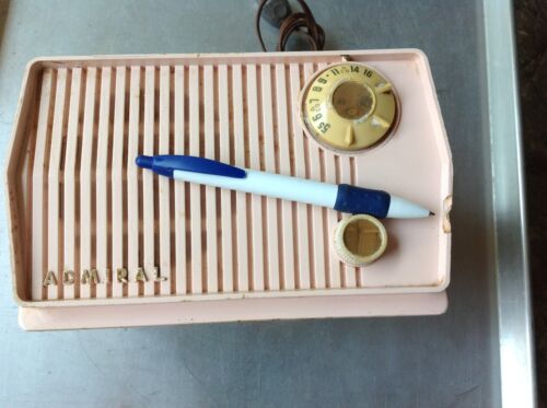Admiral Radio Model 4L24N AM Vintage MCM Mid Century Modern Pale Pink Untested - Picture 5 of 13
