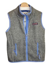 VINEYARD VINES FULL ZIP VEST GIRLS SIZE L 14 HEATHERED GRAY