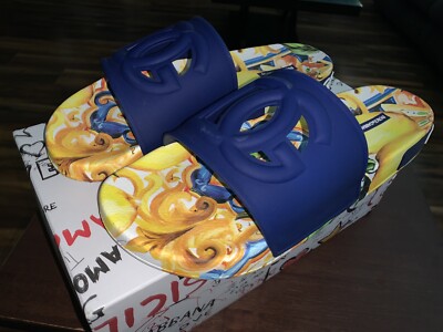 DOLCE & GABBANA  Lemon-Print Capsule Slides - 100% Authentic (Worn Once) No Box