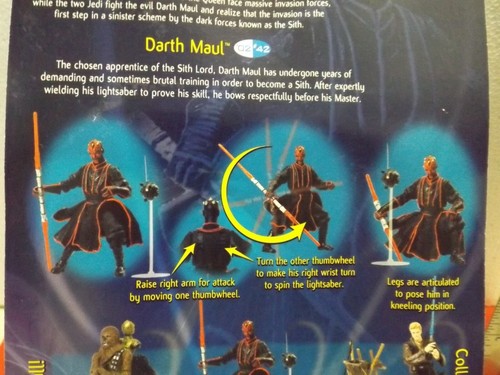 HASBRO 2002 STAR WARS ATTACK of the CLONES DARTH MUAL SITH TRAINING MOC - Picture 2 of 2
