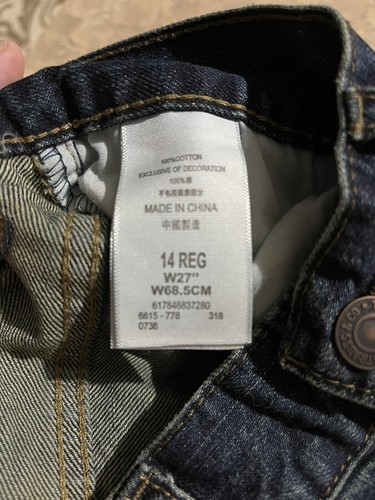 Levi 505 Regular Jean Shorts Youth Boy’s Size 14 Waist 27” Blue Denim 5-Pockets - Picture 4 of 4