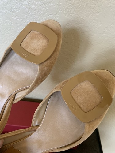 Roger Vivier Chips Ballerinas Buckle Flats Suede Size 36 - Picture 3 of 5