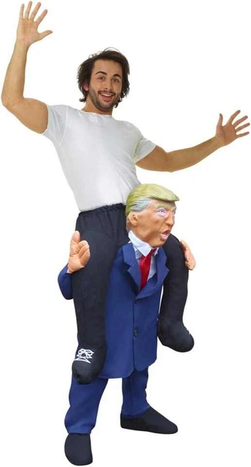 Donald Trump Huckepack Kostüm Erwachsene USA Präsident Karneval Faschingkostüm - Bild 2 von 4