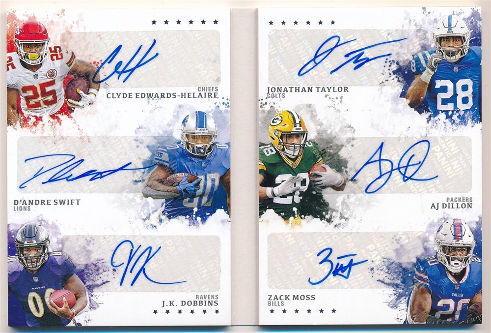 JONATHAN TAYLOR D'ANDRE SWIFT DOBBINS ZACK MOSS 2020 ORIGINS RC SIX AUTO 09/10 eBay