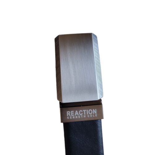Handcrafted Kenneth Cole REACTION Men's Belt Black Size M 34-36 Silver Buckle. - Picture 7 of 15