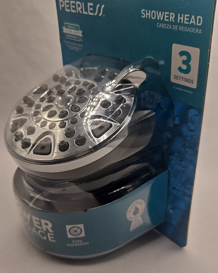 Peerless 76314 Power Massage Shower Head 3-Setting 1.75 GPM Chrome NEW Sealed - Image 4 of 4