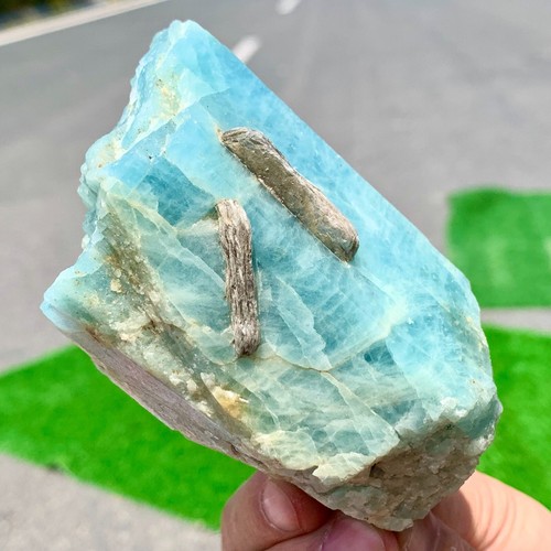 317G Rare!! Natural beautiful Prism shaped Aquamarine Raw Crystal Specimen Rough - 第 12/24 張圖片
