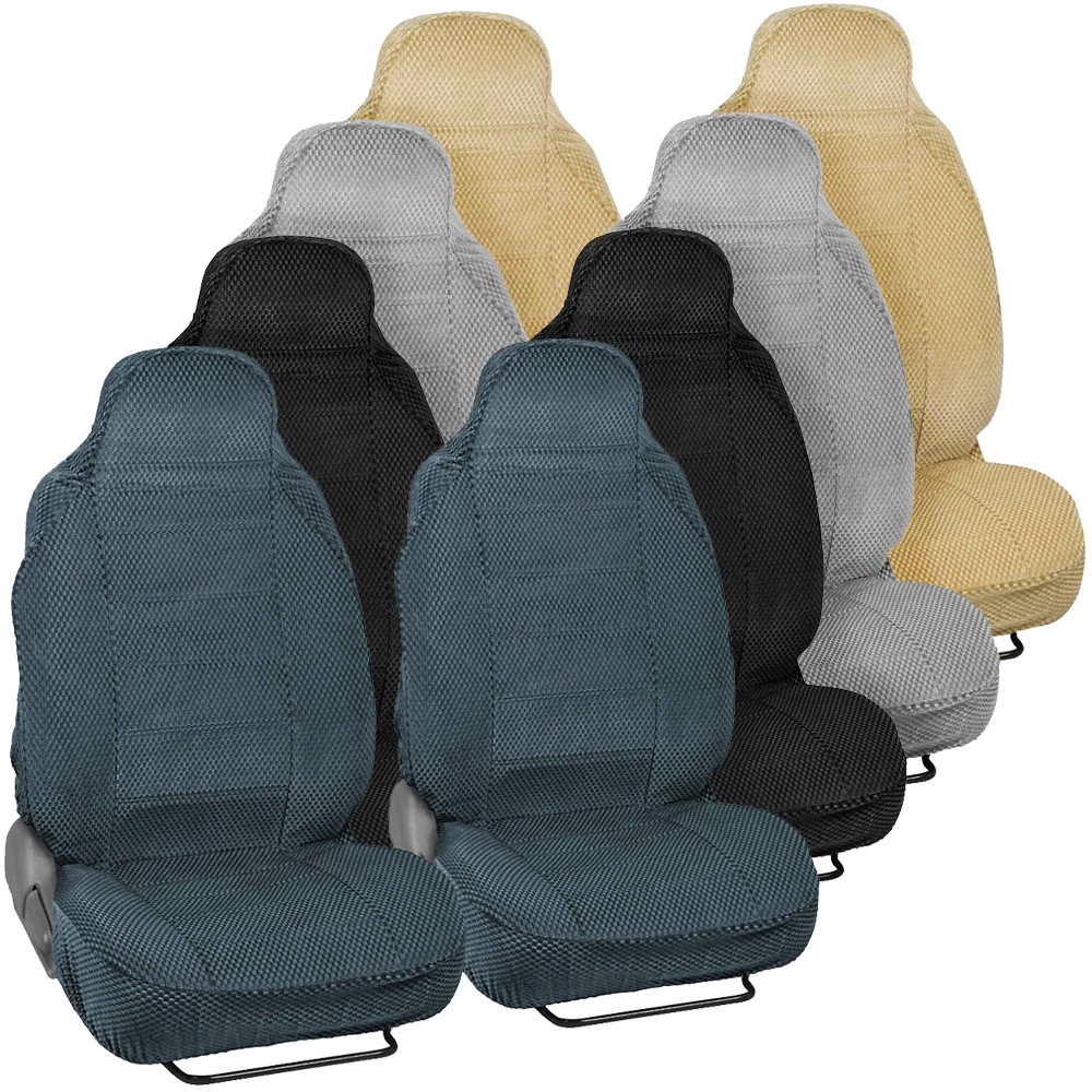 Durable amp; Soft Front Car Seat Covers for High-Back Bucket Seats Auto  SUV Vans eBay