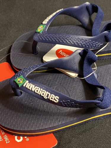 NWT Navy Havaianas Size 22 Flip Flop Sandals Baby Boys - Picture 3 of 6