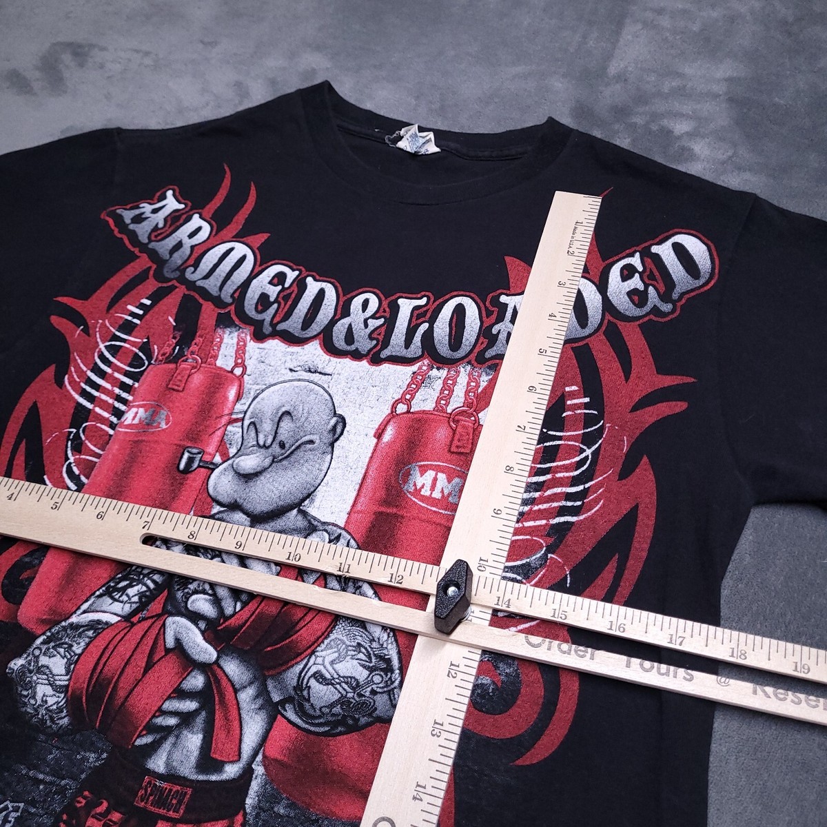 POPEYE “ARMED & LOADED” Tシャツ Popeye MMA Fighter Small Shirt Armed And Loaded Boxing Hand