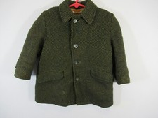 Vintage 40s 50s Wool Coat Toddler Boy Scooter Set