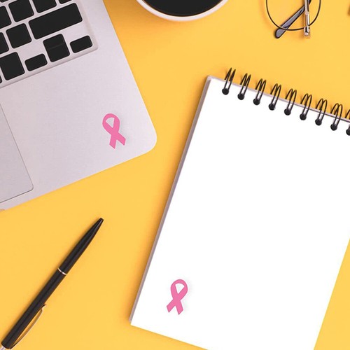 320 Pcs Pink Cancer Ribbon Stickers Domestic Violence Awareness Bottle Bright - Picture 5 of 12