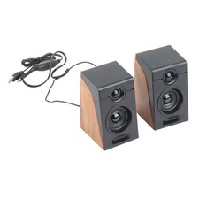 Wooden Wired Laptop Speakers USB Powered Deep Bass Clear Sound Desktop