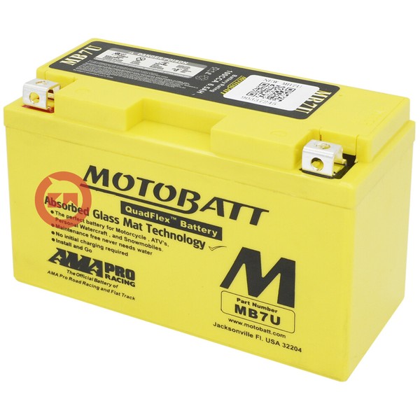 Batterie Motobatt MB7U Versiegelt 6,5AH Ersetzt Yuasa YT7B-BS YT7B-4-image