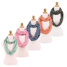 Premium Viscose Polka Dot Infinity Loop Fashion Scarf - Diff Colors Avail