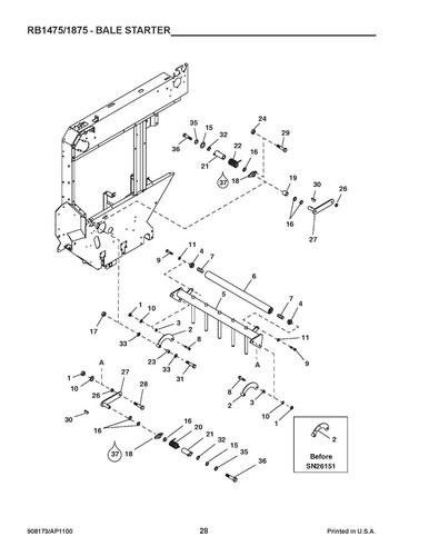 Round Baler Service Parts Manual Fits Gehl 1475 & 1875 Variable Chamber 908173 - Picture 14 of 23