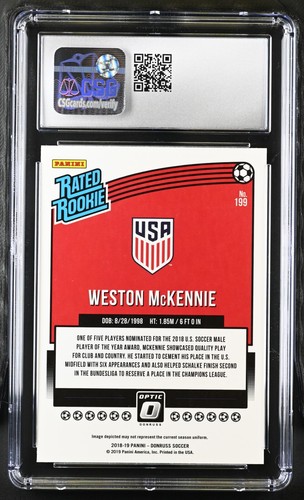 Panini Donruss 199 Weston Mckennie Optic CSG 8 2018 - Imagen 2 de 2