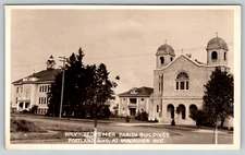 RPPC c1930s Holy Redeemer Parish Buildings Portland Oregan Blvd Vancouver Ave.