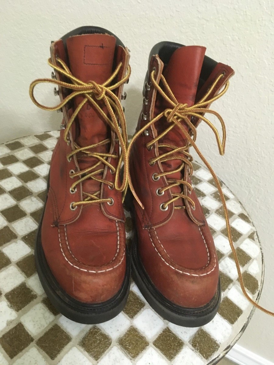 VINTAGE RED WING OXBLOOD LEATHER TRUCKER WORK BOOTS 5 D | eBay display picture 3