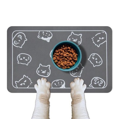Cat Food Mat for Pet Dog Food Mat, Cat Mat for Food and Water, Cat Feeding Ma...