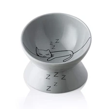 Ceramic Raised Cat Bowls Slanted Cat Dish Food or Water Bowls Elevated Porcel...