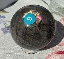 Sunset Flash Labradorite Sphere #106 Healing Reiki Gift Decor Art