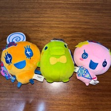 Tamagotchi Plush Keychain Set Mameechi Kuchipatchi Fuwatchi Used