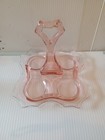 Pink Depression Glass Tray/Holder/Caddy Keyhole Center/Uranium (?) — photo 2