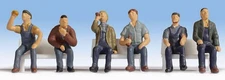 Noch 15278 HO Scale Sitting Workers -- pkg(6)