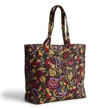 Vera Bradley Premium Cotton Original Tote Bag, Midnight Garden Paisley
