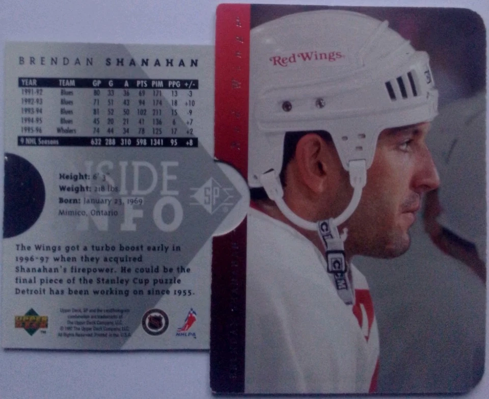 1997 Upper Deck SP Brendan Shanahan Detroit Red Wings Hologram Pull Out Insert - Image 3 of 4