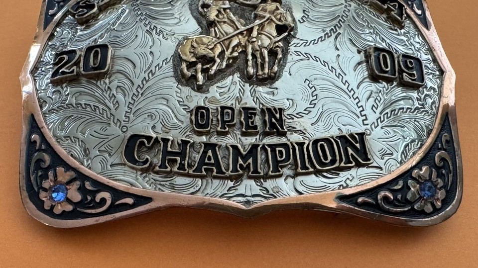Vintage 2009 Santa Clara Rodeo Open Champion Team Roping Trophy Belt ...