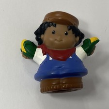 Fisher Price Little People Figure 2001 Roberto Farmer Holding Corn Boy Bandana
