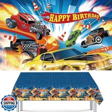 Hot Race Car Party Decorations  Game Birthday Supplies Set with Plastic Tabl