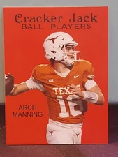 Arch Manning  Cracker Jack  Texas Longhorns card 💥 free ship!