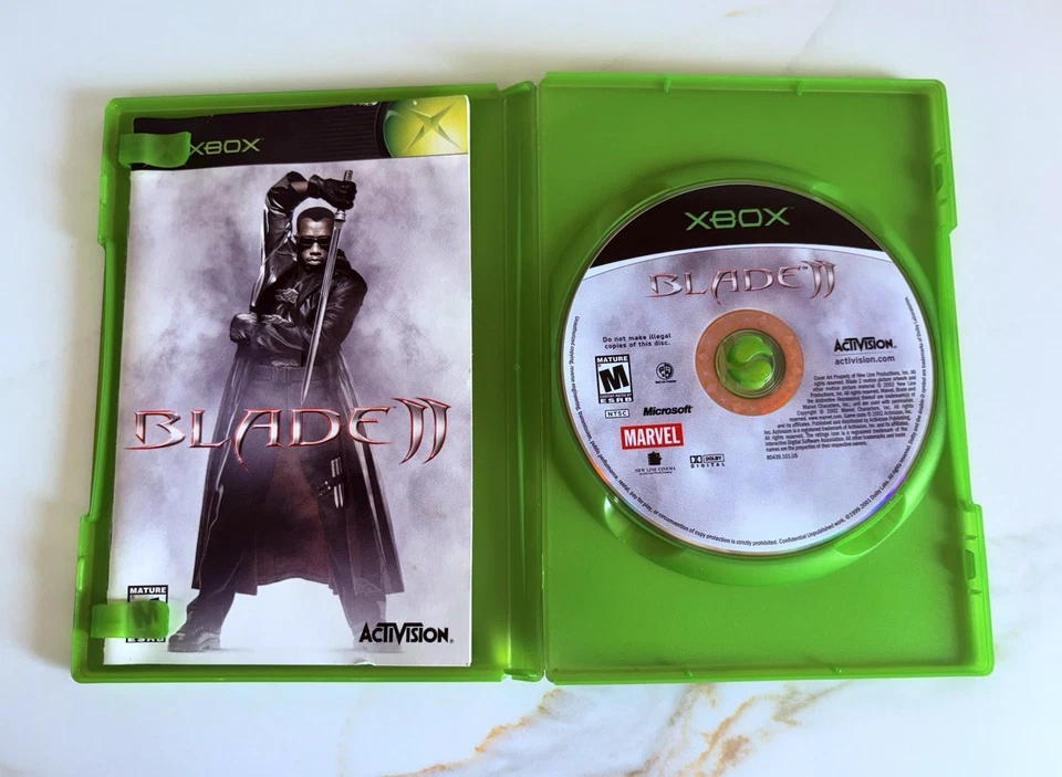 Blade II (Xbox, 2002) Complete CIB - Tested & Working - Clean Disc - Marvel - Image 2 of 4