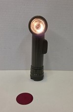 US Military Fulton MX-991/U Angle Vintage Green Flashlight Made in USA Tested