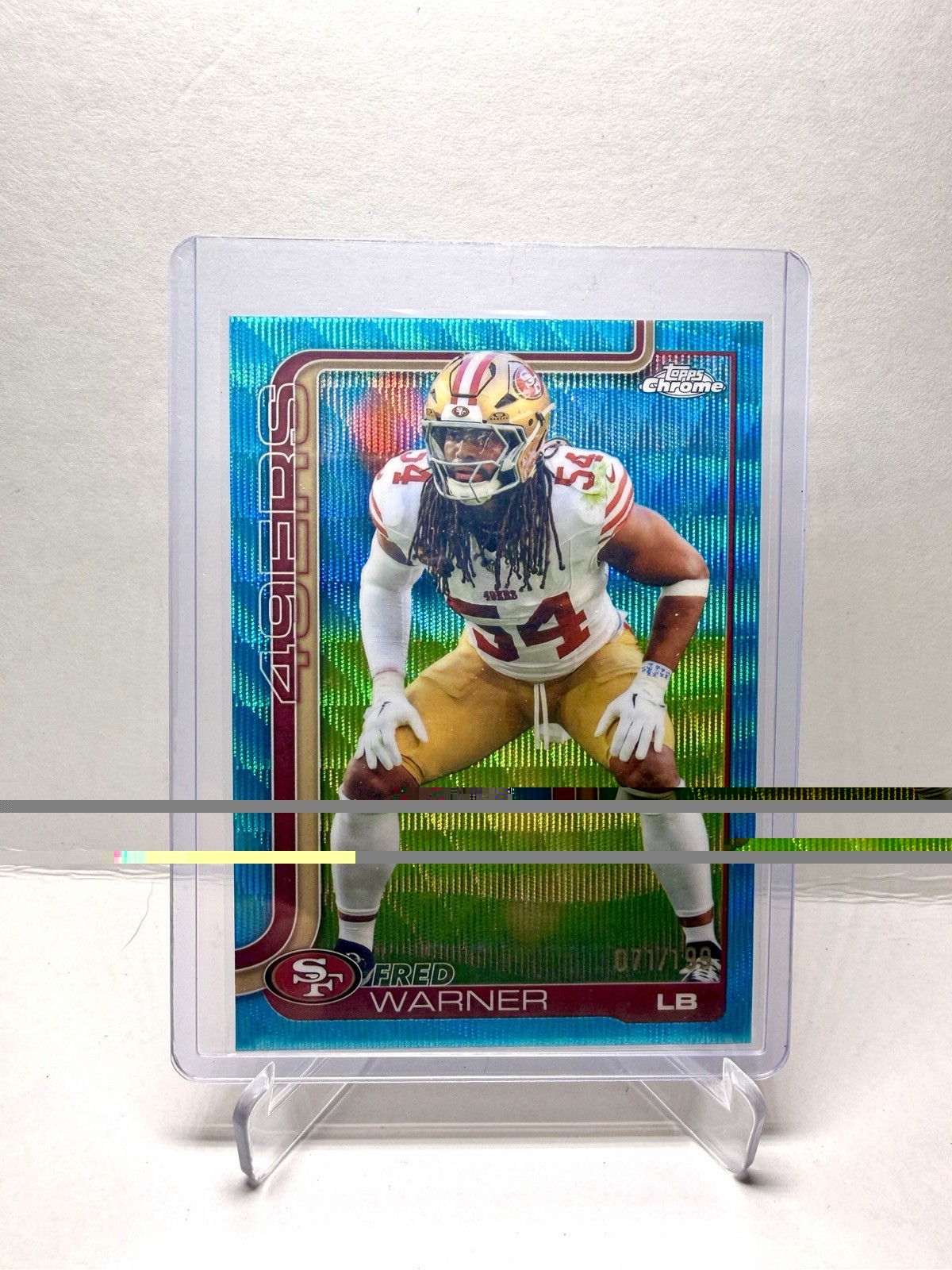 2025 Topps Chrome - Fred Warner #268 Aqua Wave Refractor /199