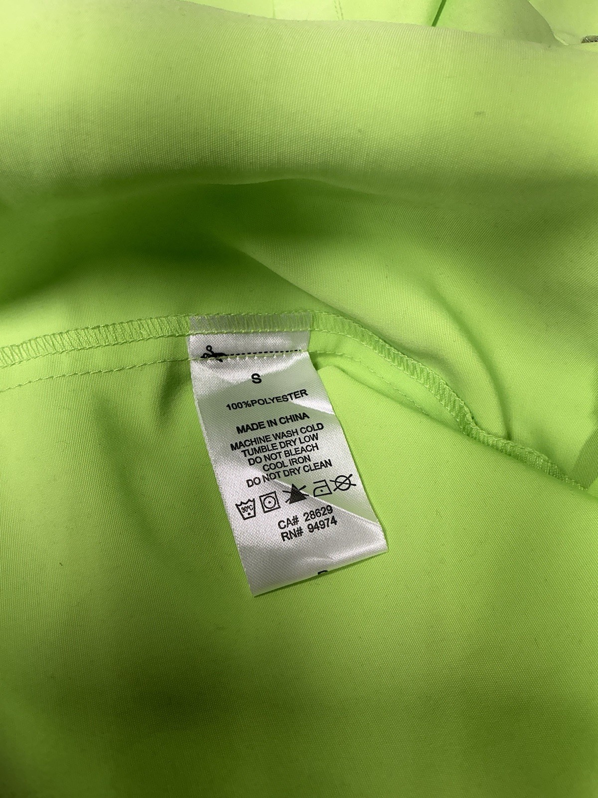 NWT Stussy Nomi House Dress Light Neon Green Stussy Logo Snap Closure Size Small thumbnail 6