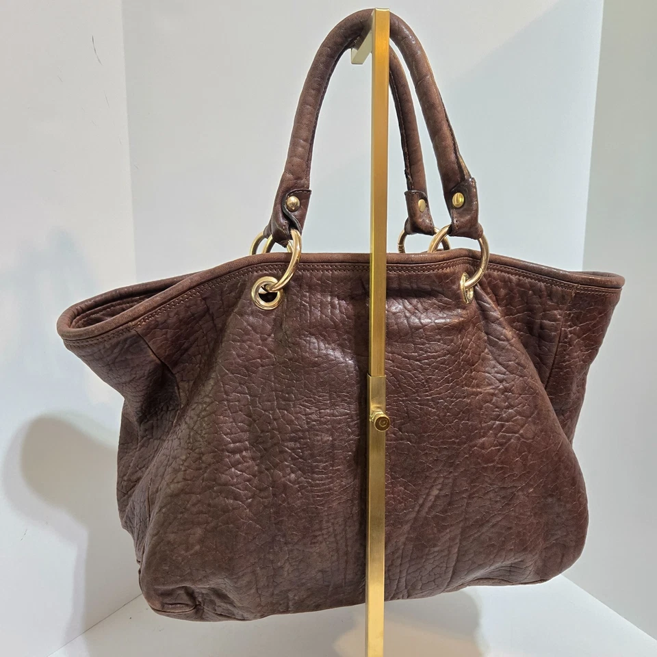 Bolso de Viaje Aleanto Collezioni Italia Cuero Marrón Grande 10x15 Boho Solapa de Piel Foto 4 de 4