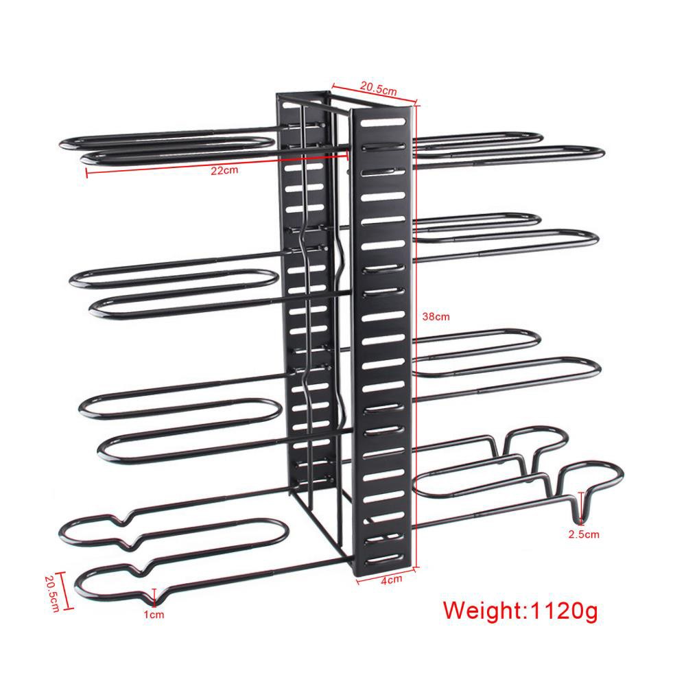 Tier Pot Pan Holder Adjustable Kitchen Cabinet Organizer for and 8 Pans θ