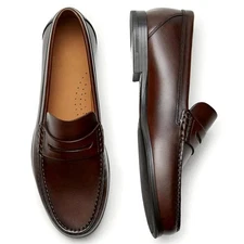 Men's Vintage Genuine Leather Slip-On Loafers Breathable Moccasins Driving