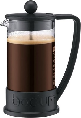 Bodum 12oz Brazil French Press Coffee Maker, High-Heat Borosilicate Glass, Black