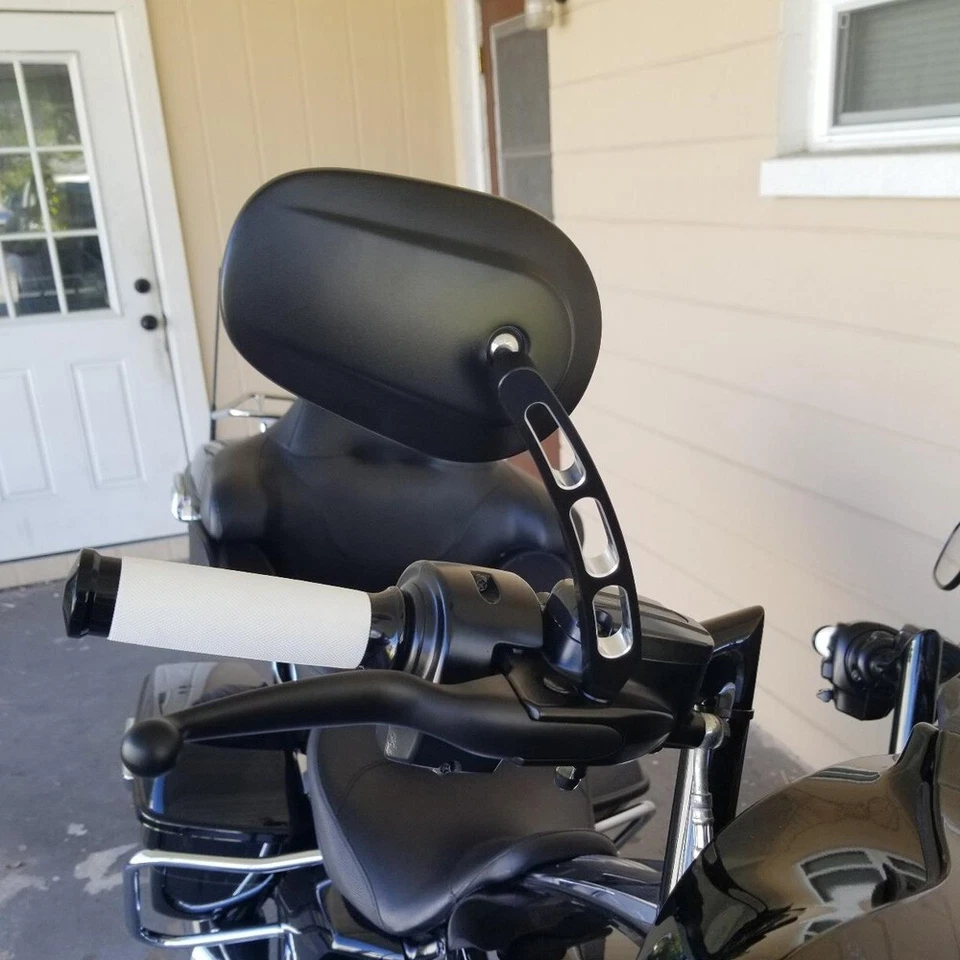 Espejos retrovisores laterales negros para motocicleta Harley Davidson Electra Glide Rocker Foto 3 de 4