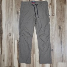 686 Everywhere Pants Mens 34x32 Brown Relaxed Fit Stretch Nylon Drawstring