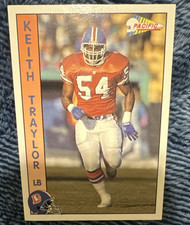Pacific 1992 Keith Traylor Rookie #405 Denver Broncos Football Trading Card. rookie card picture