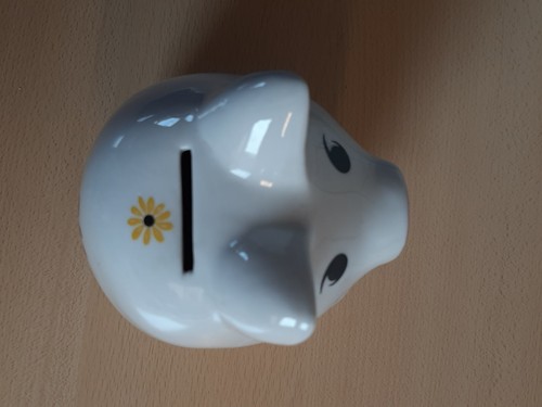 Spardose Sparschwein Porzellan Sparkasse Vintage 16cm hoch RAR - Bild 7 von 9