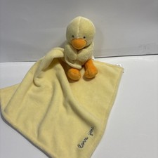 Carters Duck Lovey Yellow Security Blanket Baby Plush Toy Satin Hug